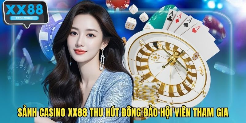 Sảnh casino XX88 thu hút đông đảo hội viên tham gia